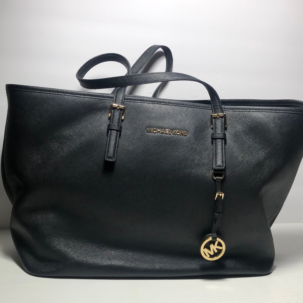 Michael Kors Black Tote Bag Gold Hardware